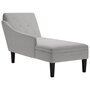Voir la diapositive 1 : VIDAXL Fauteuil long avec coussin et accoudoir droit gris nuage tissu
