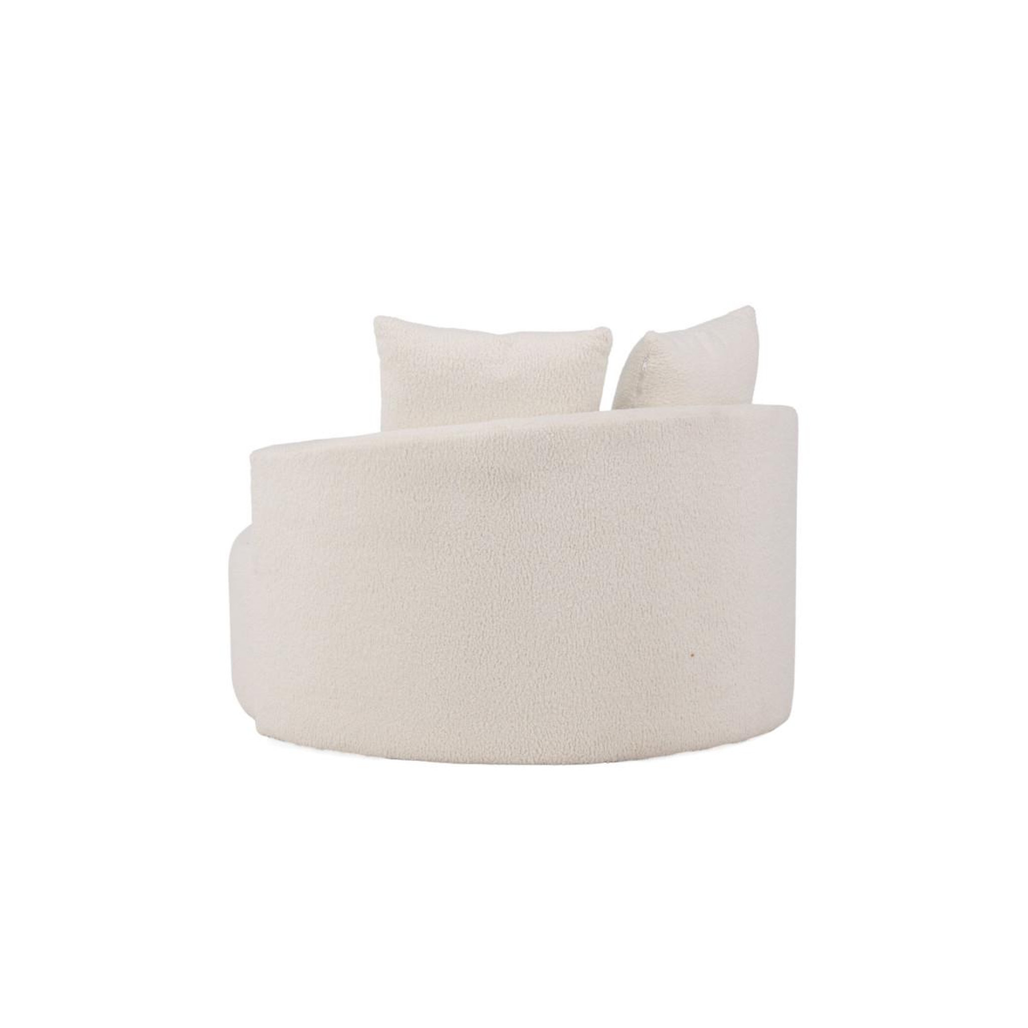 Voir la diapositive 6 : Paris Prix Fauteuil rond tissu bouclette  kelso  120cm blanc