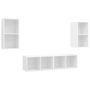 Voir la diapositive 2 : VIDAXL Meubles TV muraux 4 pcs Blanc Bois d'ingenierie