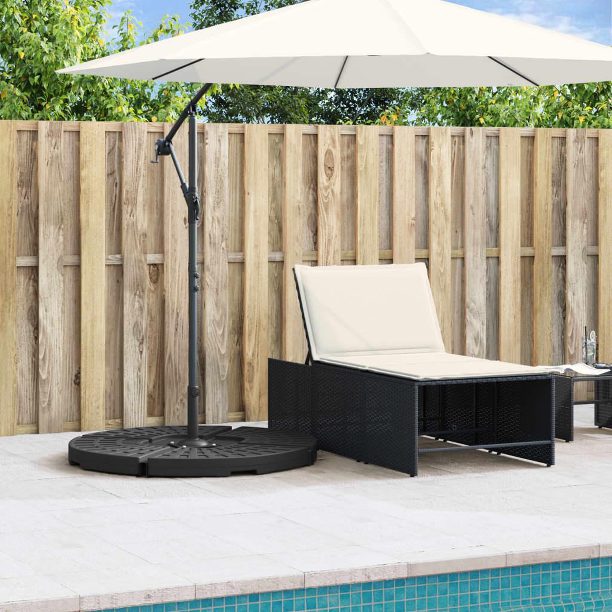 Voir la diapositive 3 : VIDAXL Poids de base de parasol et poignee pour parasols a pied croise