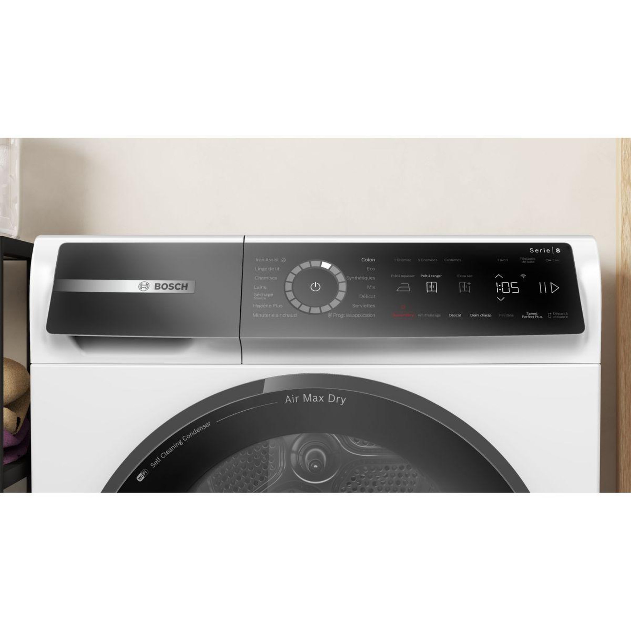Voir la diapositive 4 : BOSCH Sèche linge pompe à chaleur WRB247C0FR 9kg - Idéal famille & Ultra-silencieux & Sérénité & Connecté & Basse consommation