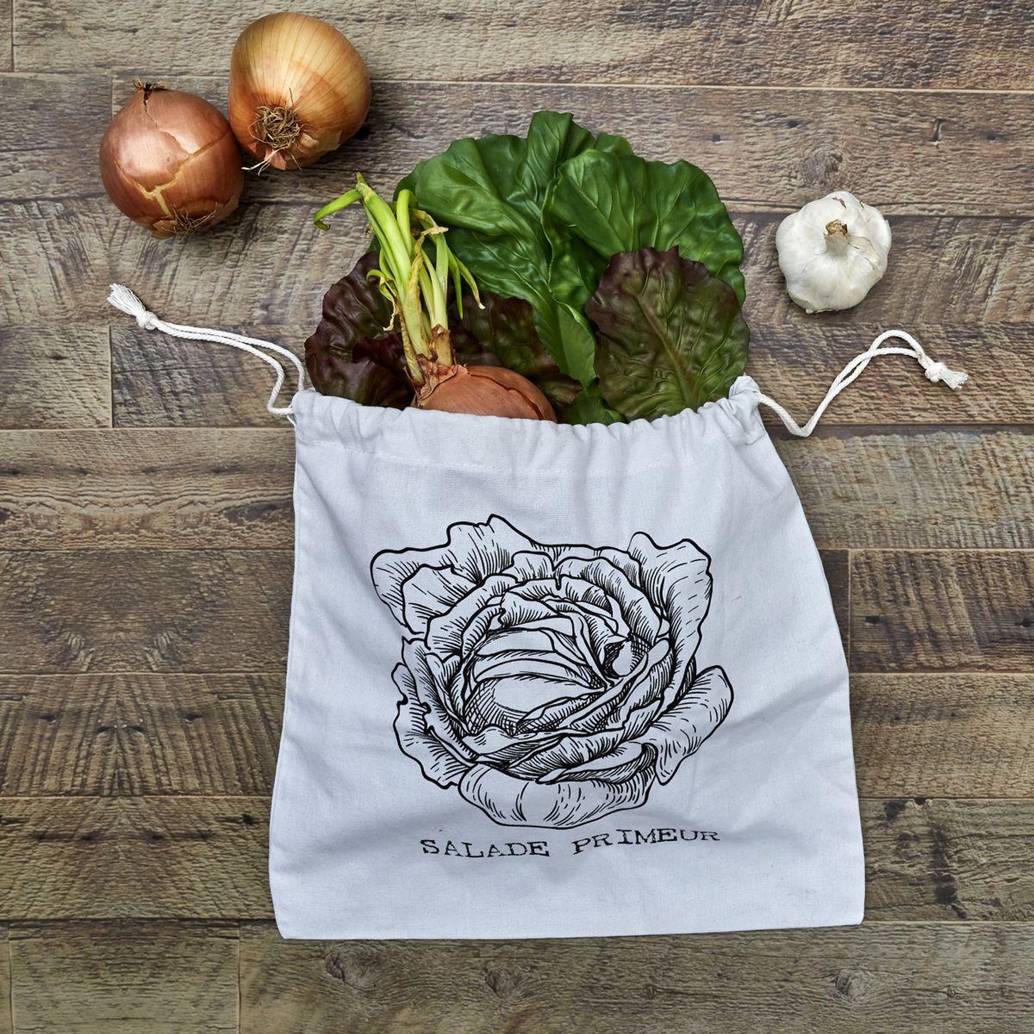 Voir la diapositive 4 : COOK CONCEPT Lunch bag conservation salade en coton 35x35c