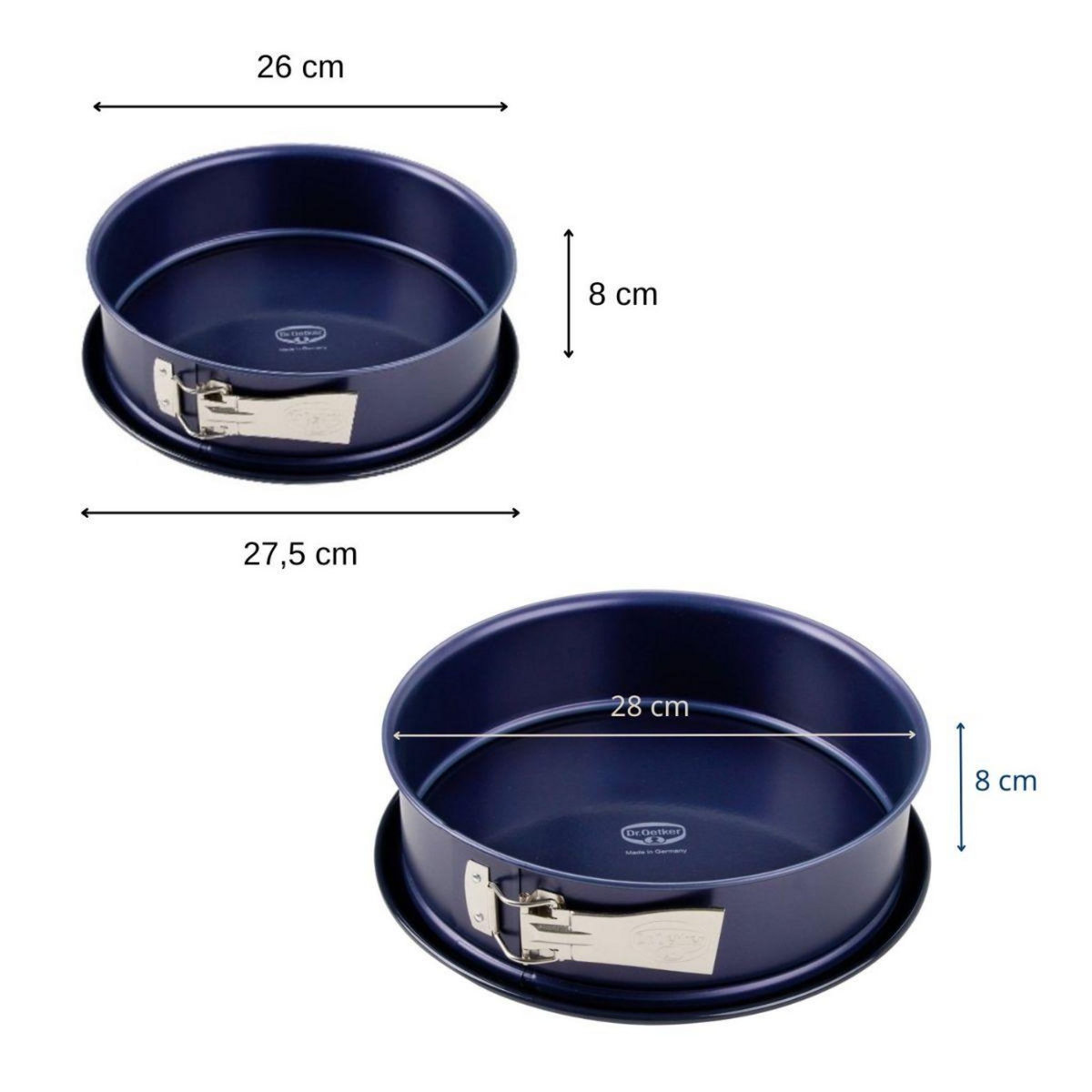 DR.OETKER Ensemble de moule à manqué à charnière 26 et 28 cm Dr. Oetker Back Liebe