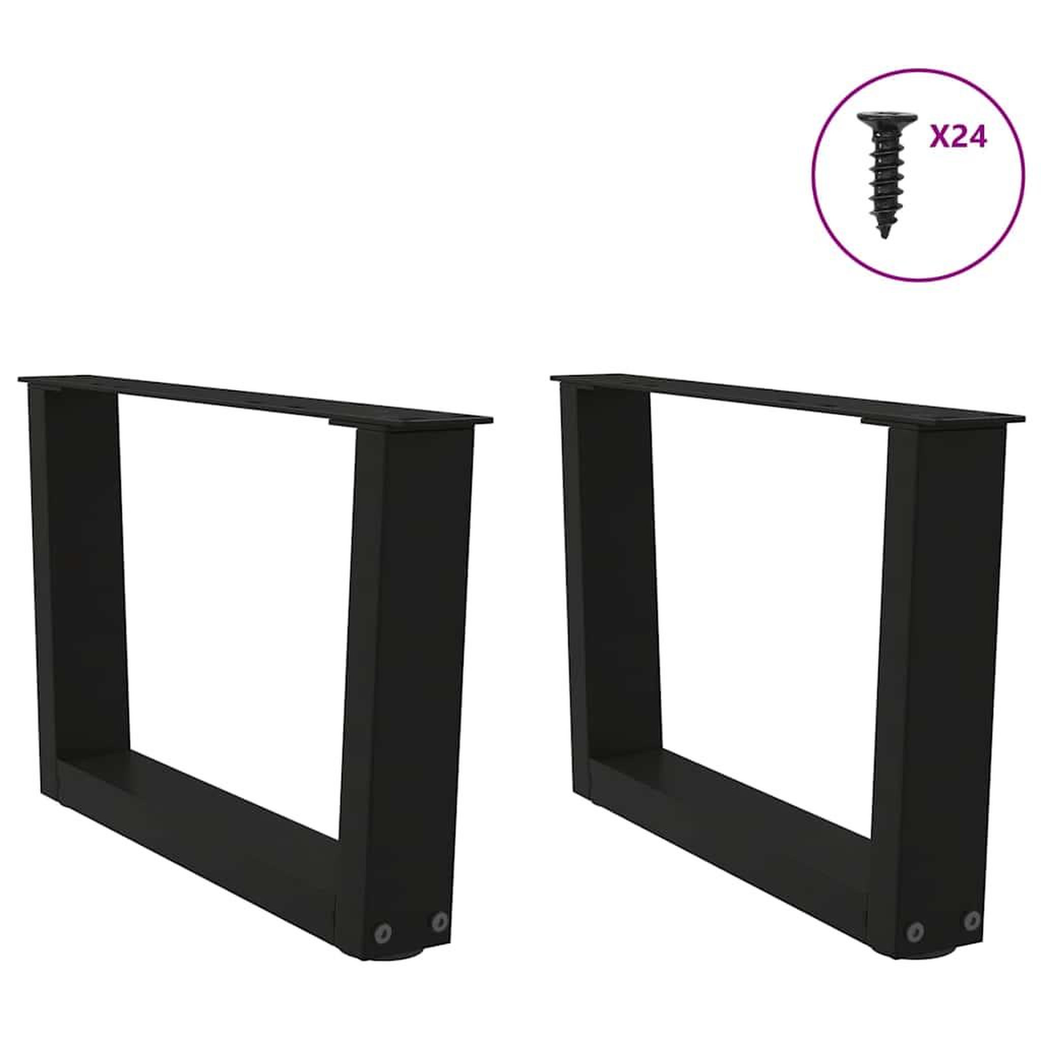 Voir la diapositive 3 : VIDAXL Pieds de table a manger forme V 2 pcs noir 50x(30-31,3)cm acier