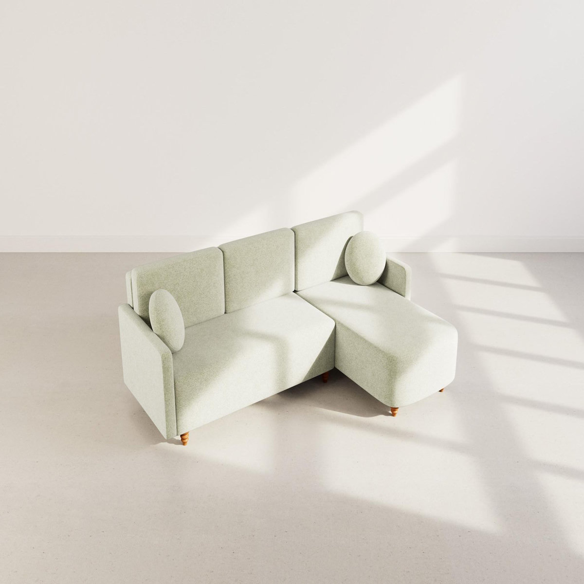 BEST MOBILIER Calypso - canapé d'angle réversible 4 places convertible avec coffre en tissu