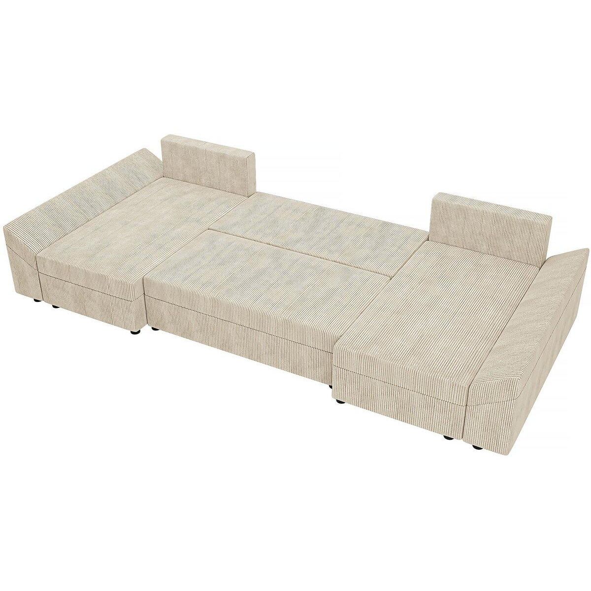 Habitat et Jardin Canapé panoramique  Vaugirard  en velours côtelé - 5 places - Beige