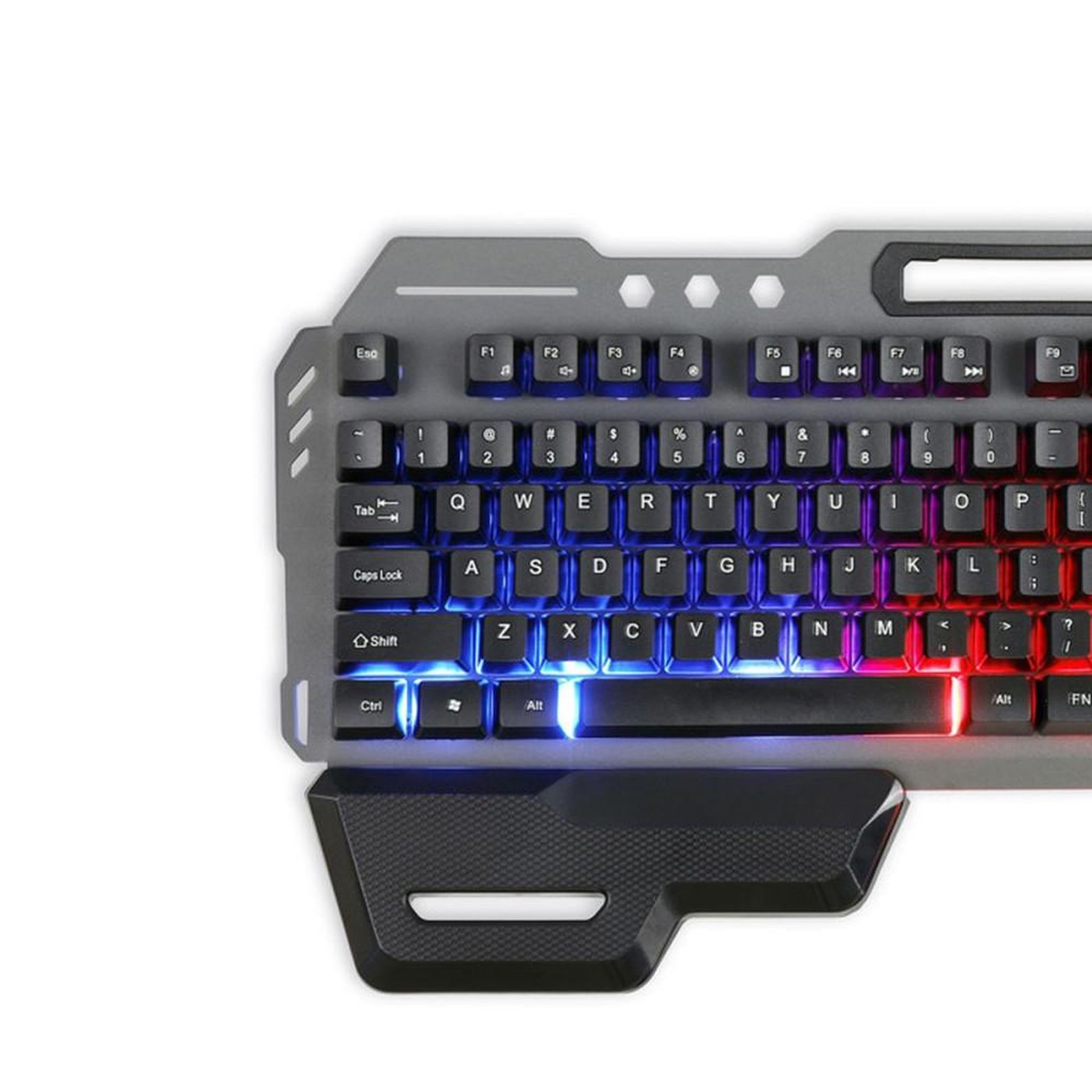 Voir la diapositive 3 : LIVOO Clavier gaming semi-mécanique filaire AZERTY 105 touches RGB LED USB TEA282 avec repose-poignet amovible