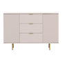Voir la diapositive 1 : BEST MOBILIER Monica - buffet - beige - 3 tiroirs et 2 portes - 150 cm