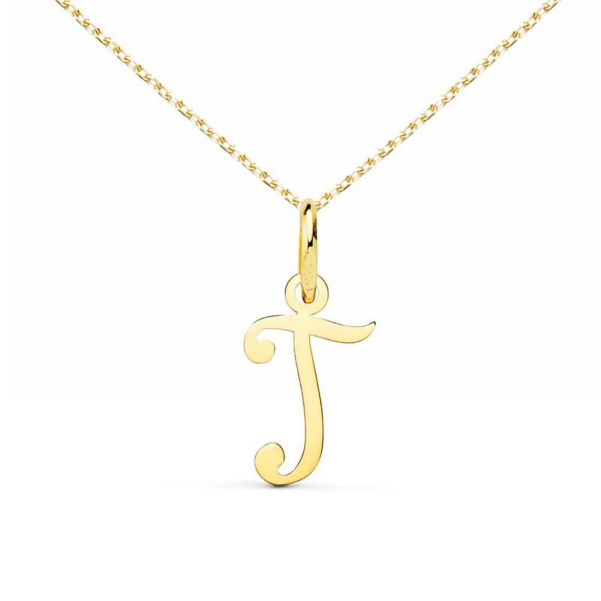 L'ATELIER D'AZUR Collier - Pendentif Lettre  T  Or 750/1000 - Chaine Dorée