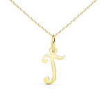 L'ATELIER D'AZUR Collier - Pendentif Lettre  T  Or 750/1000 - Chaine Dorée