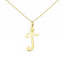 Voir la diapositive 1 : L'ATELIER D'AZUR Collier - Pendentif Lettre  T  Or 750/1000 - Chaine Dorée