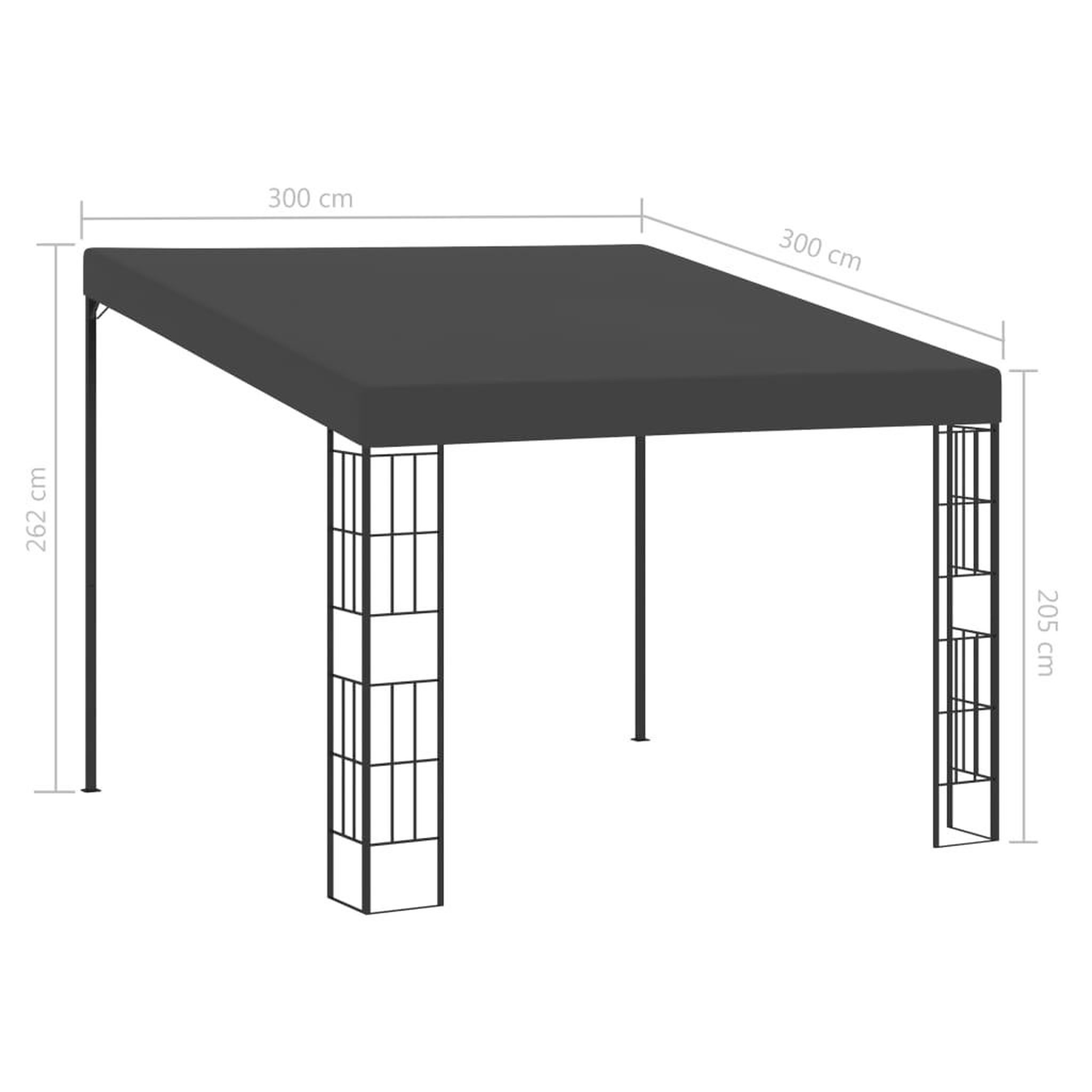 Voir la diapositive 6 : VIDAXL Belvedere mural 3x3 m Anthracite Tissu