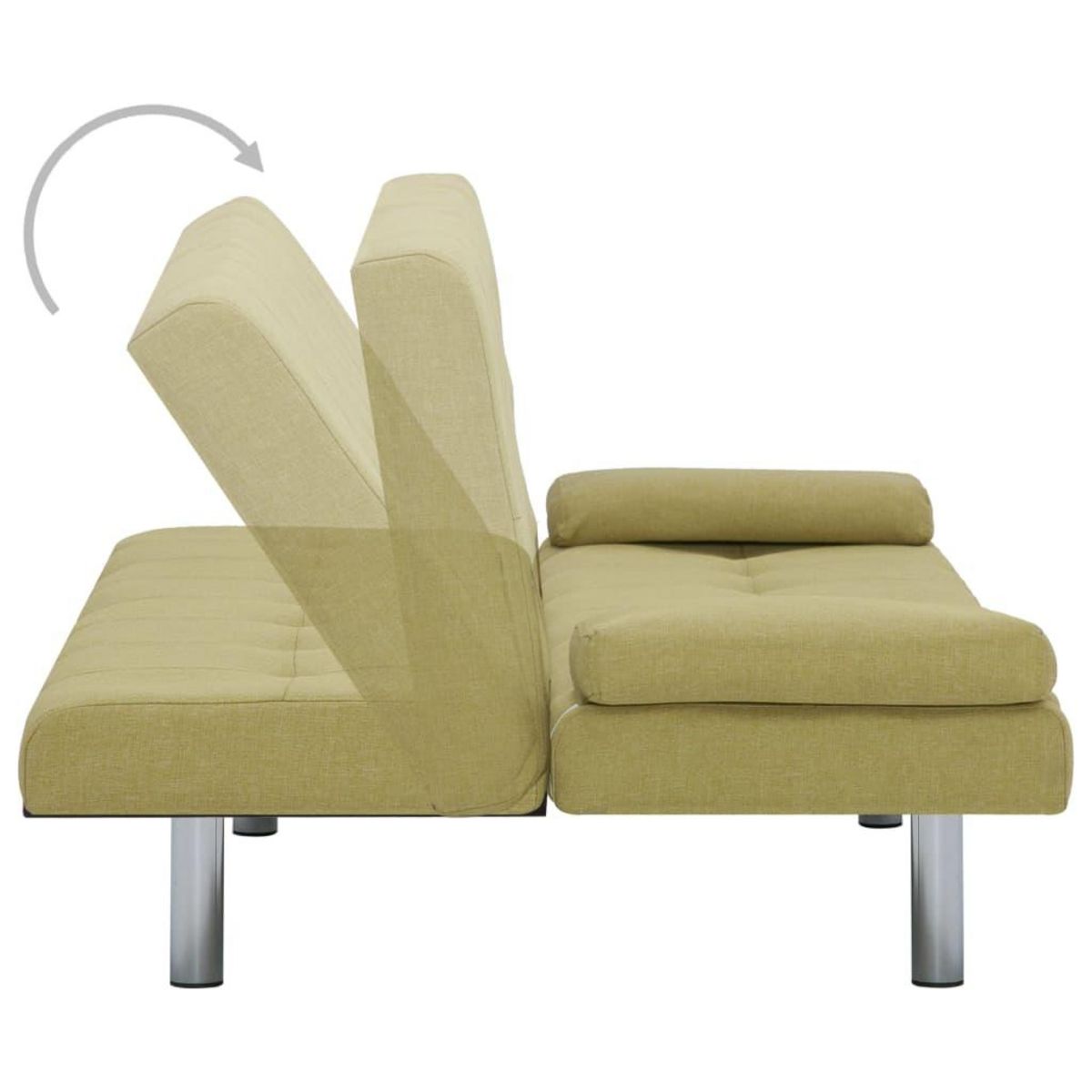 VIDAXL Canape-lit avec deux oreillers Vert Polyester