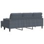 Voir la diapositive 5 : VIDAXL Canape a 3 places avec repose-pieds Gris fonce 180 cm Velours
