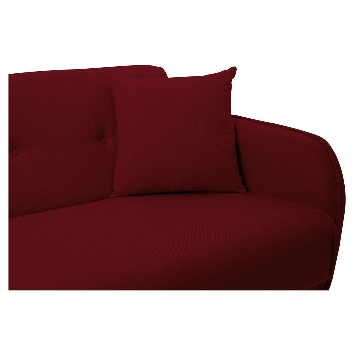 Canapé droit convertible 3 places tissu pieds bois clair BONJO