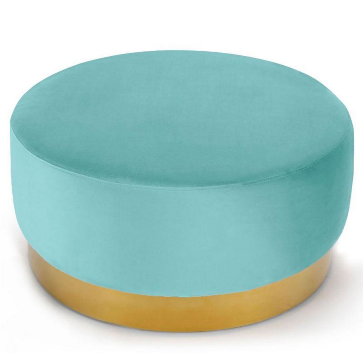 Paris Prix Pouf Rond en Velours Design  Minnie  75cm Menthe