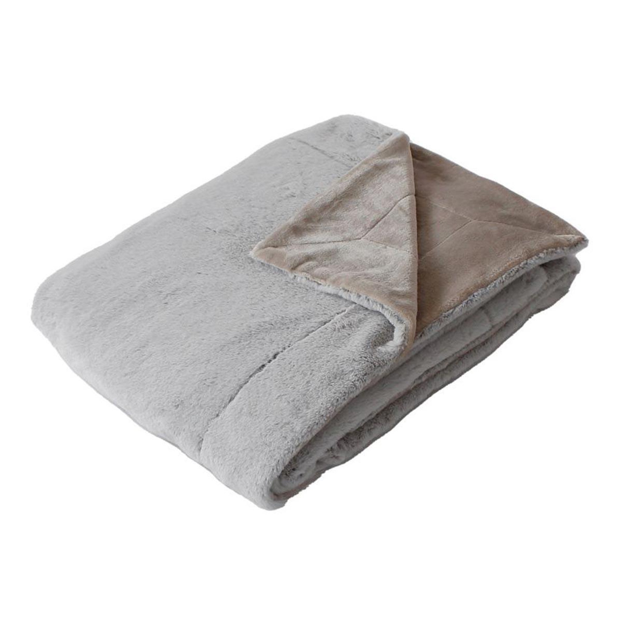 ENJOY HOME Plaid imitation fourrure  rabbit  125x150cm gris