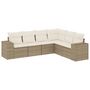 Voir la diapositive 2 : VIDAXL Salon de jardin avec coussins 6 pcs beige resine tressee