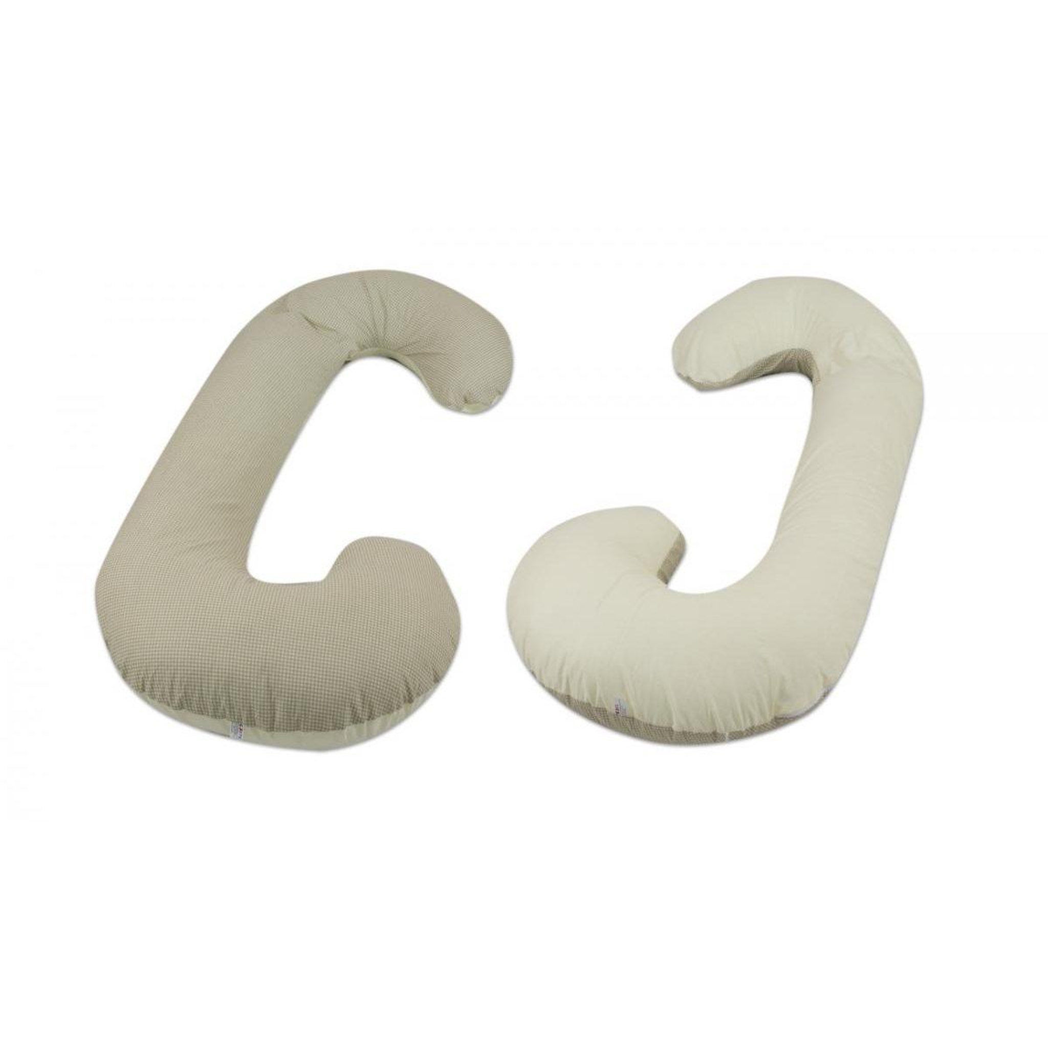 VELINDA Coussin usages multiples beige à carreaux – crème