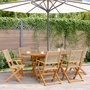 Voir la diapositive 1 : VIDAXL Chaises de jardin pliantes lot de 6 beige rotin et bois massif