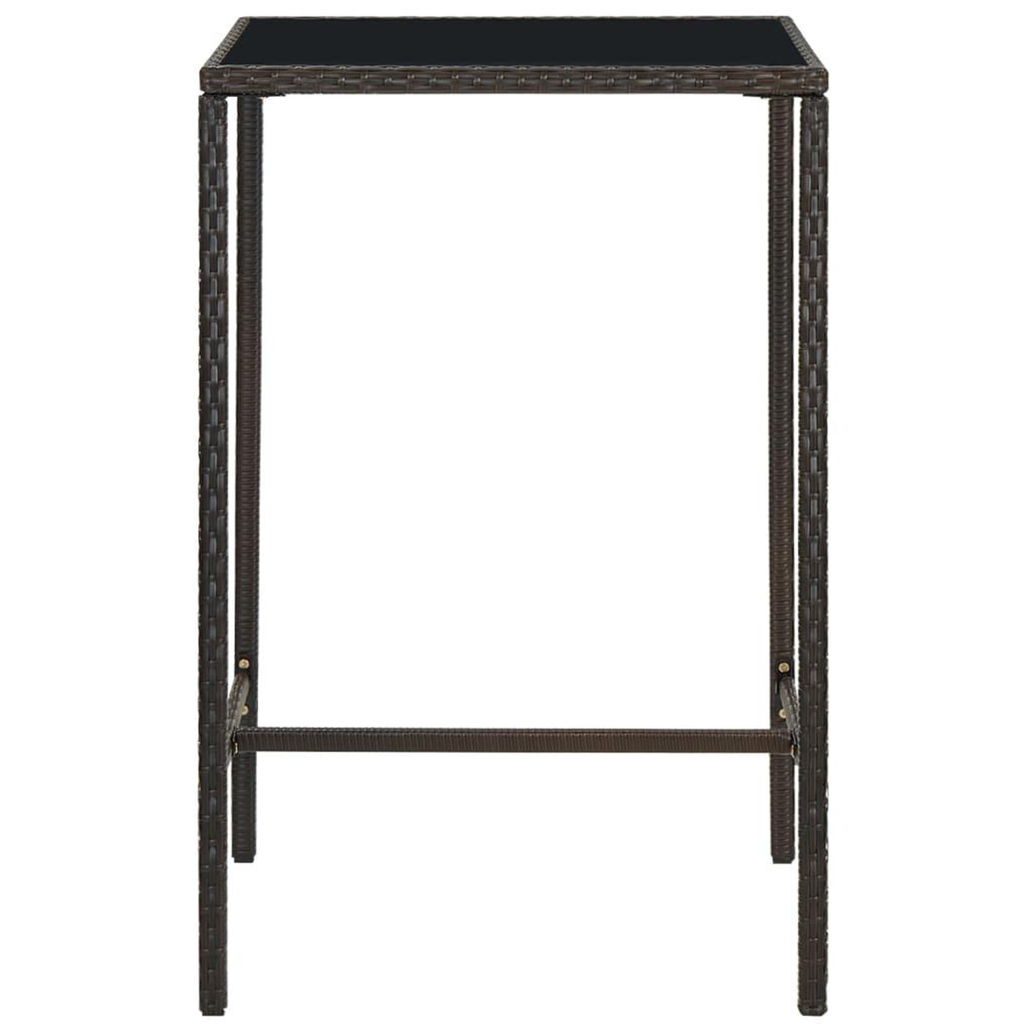 Voir la diapositive 4 : VIDAXL Ensemble de bar de jardin 3 pcs coussins Resine tressee Marron