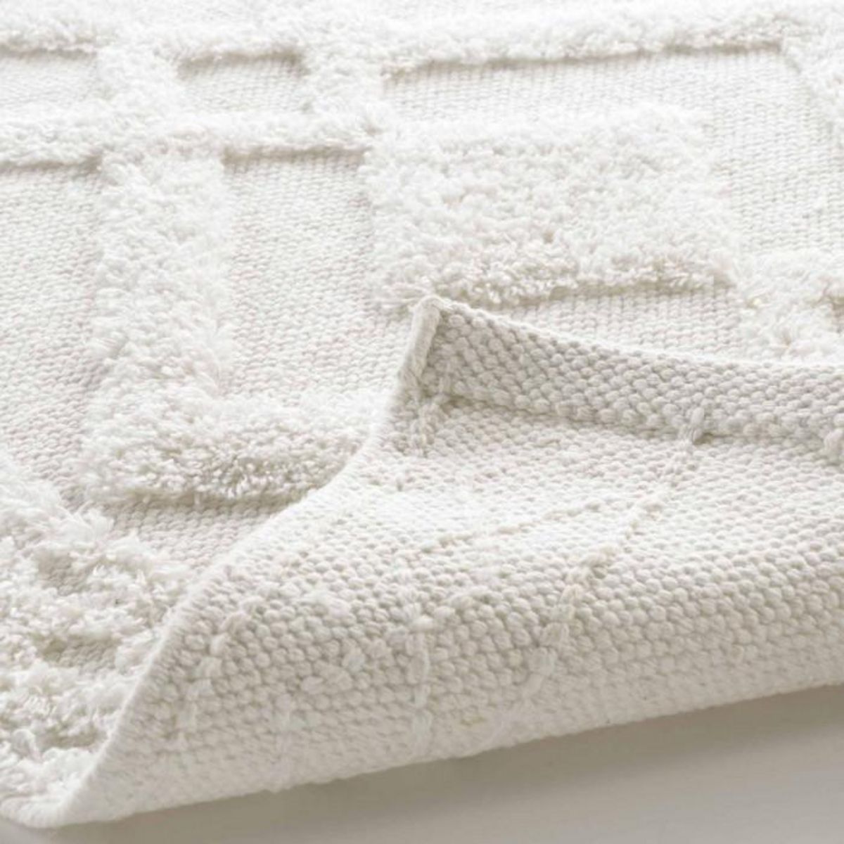 Paris Prix Tapis de Bain Jacquard  Gladis  50x80cm Blanc