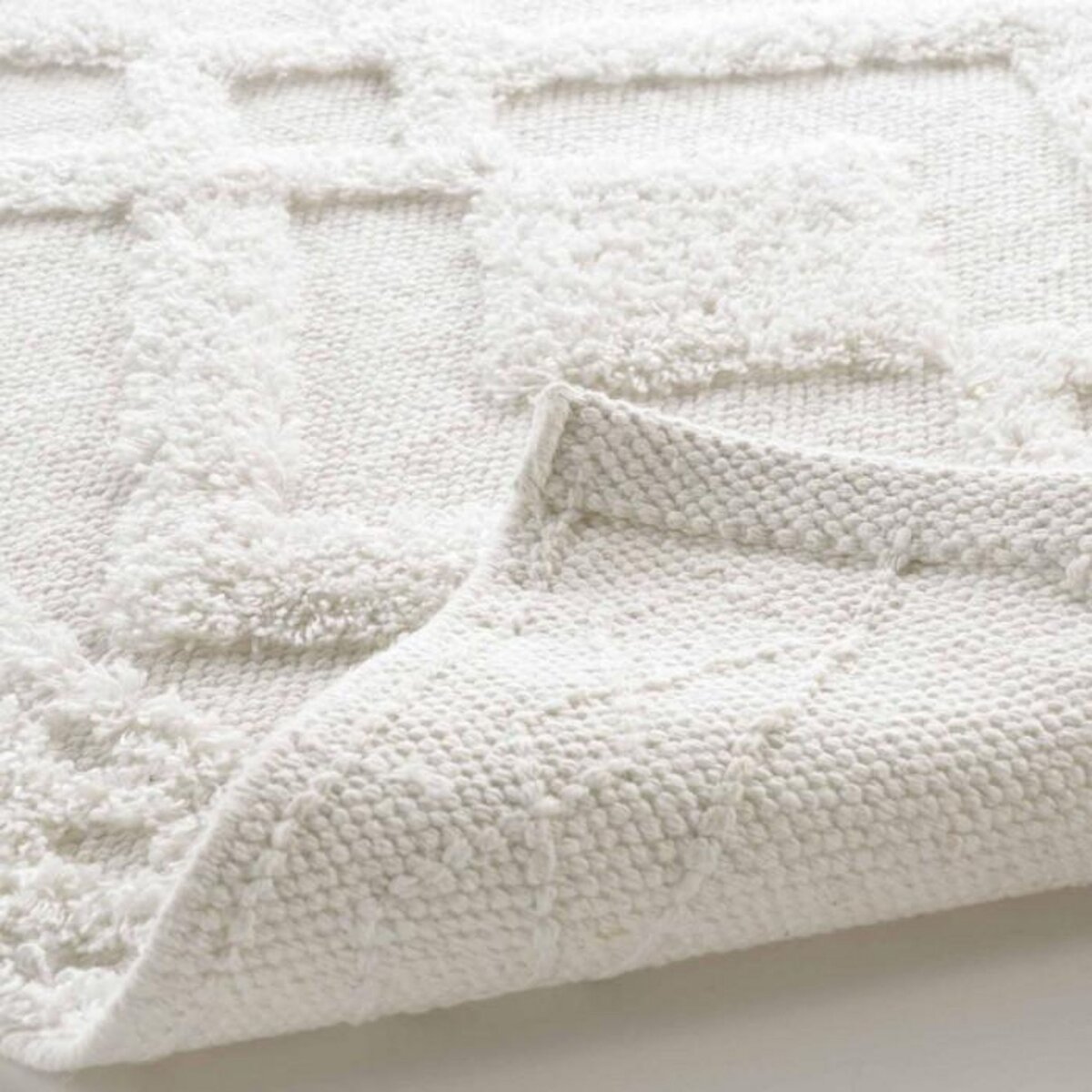 Paris Prix Tapis de Bain Jacquard  Gladis  50x80cm Blanc