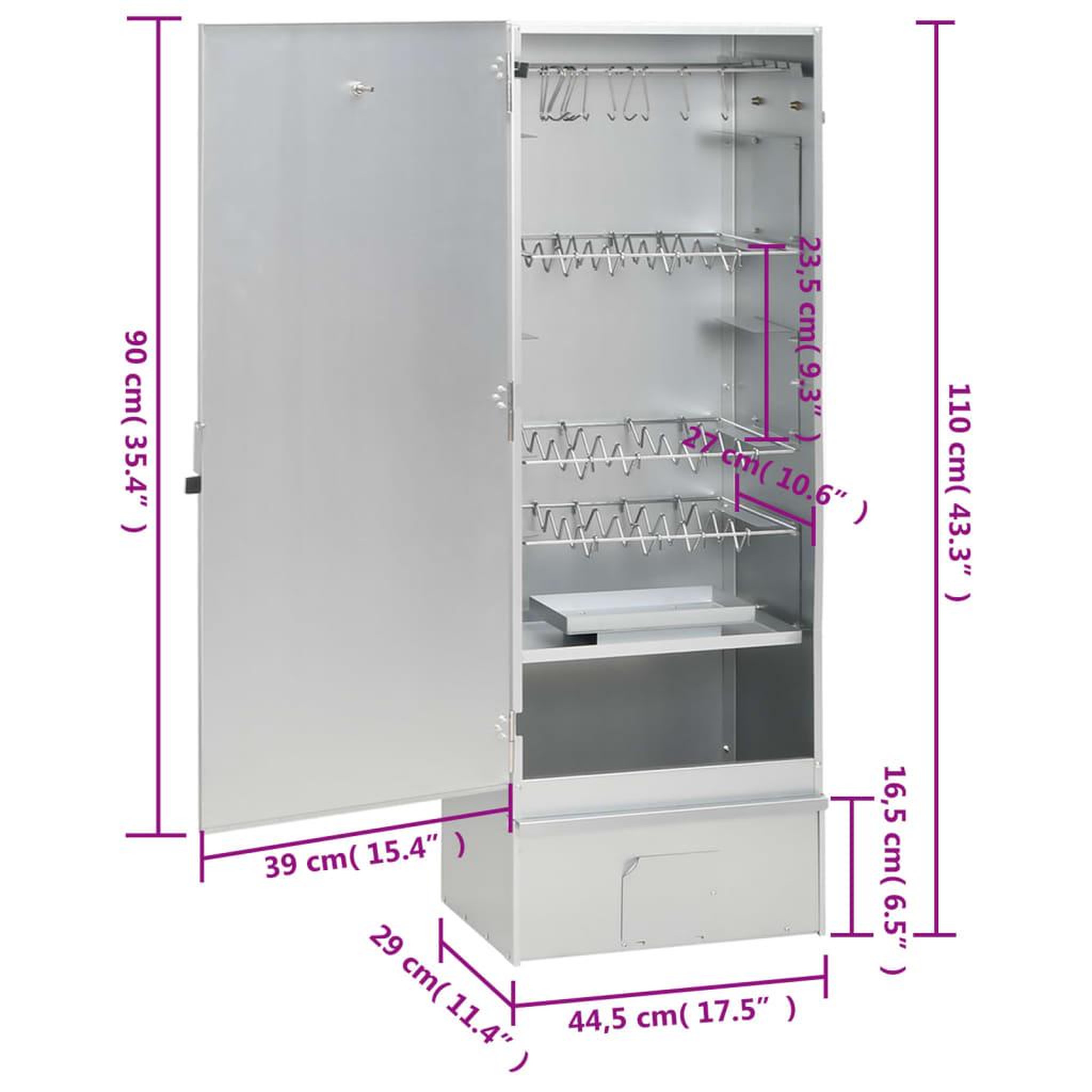 Voir la diapositive 6 : VIDAXL Fumoir a four a BBQ generateur de fumee froide acier galvanise