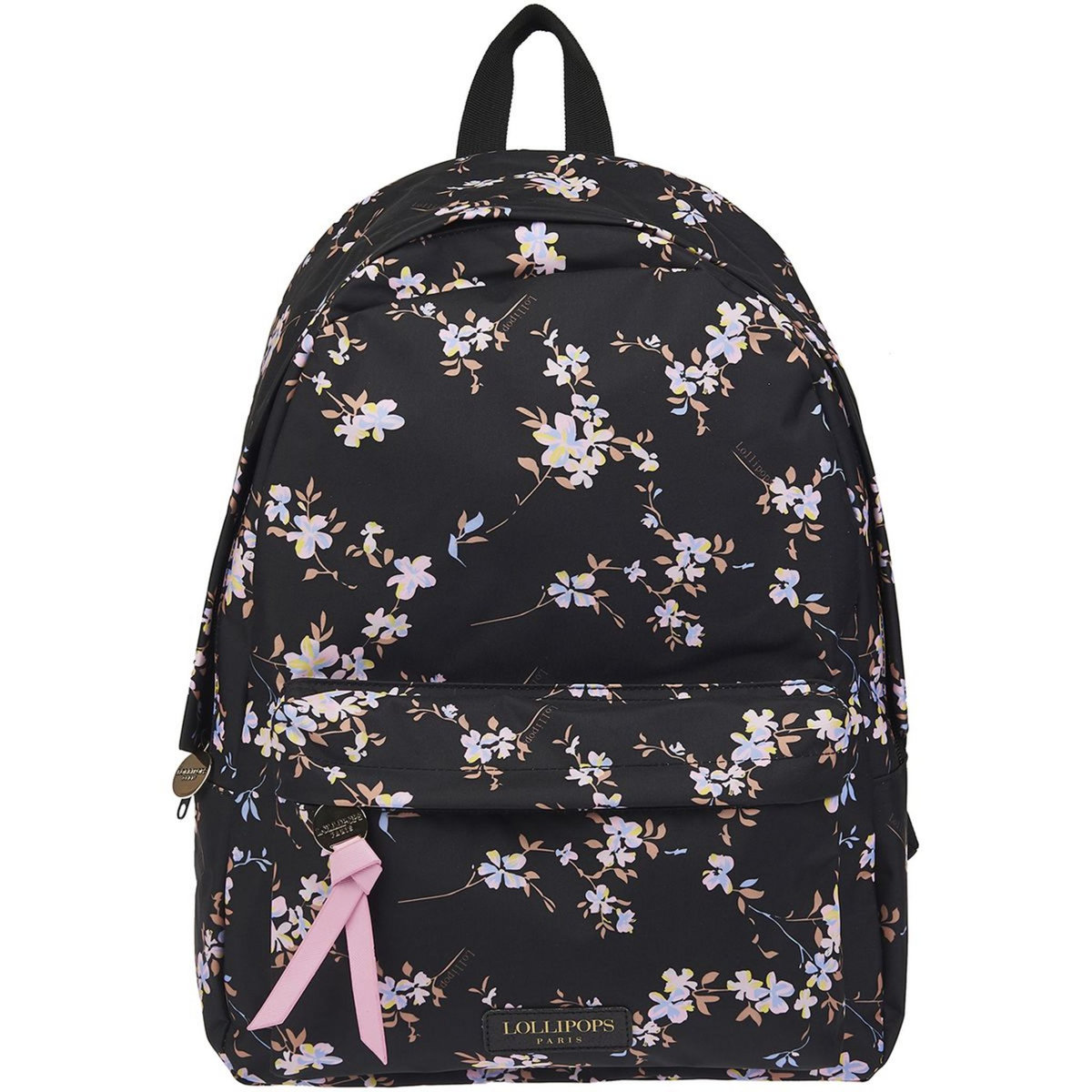 LOLLIPOPS Sac à dos 1 compartiment noir motifs fleurs 