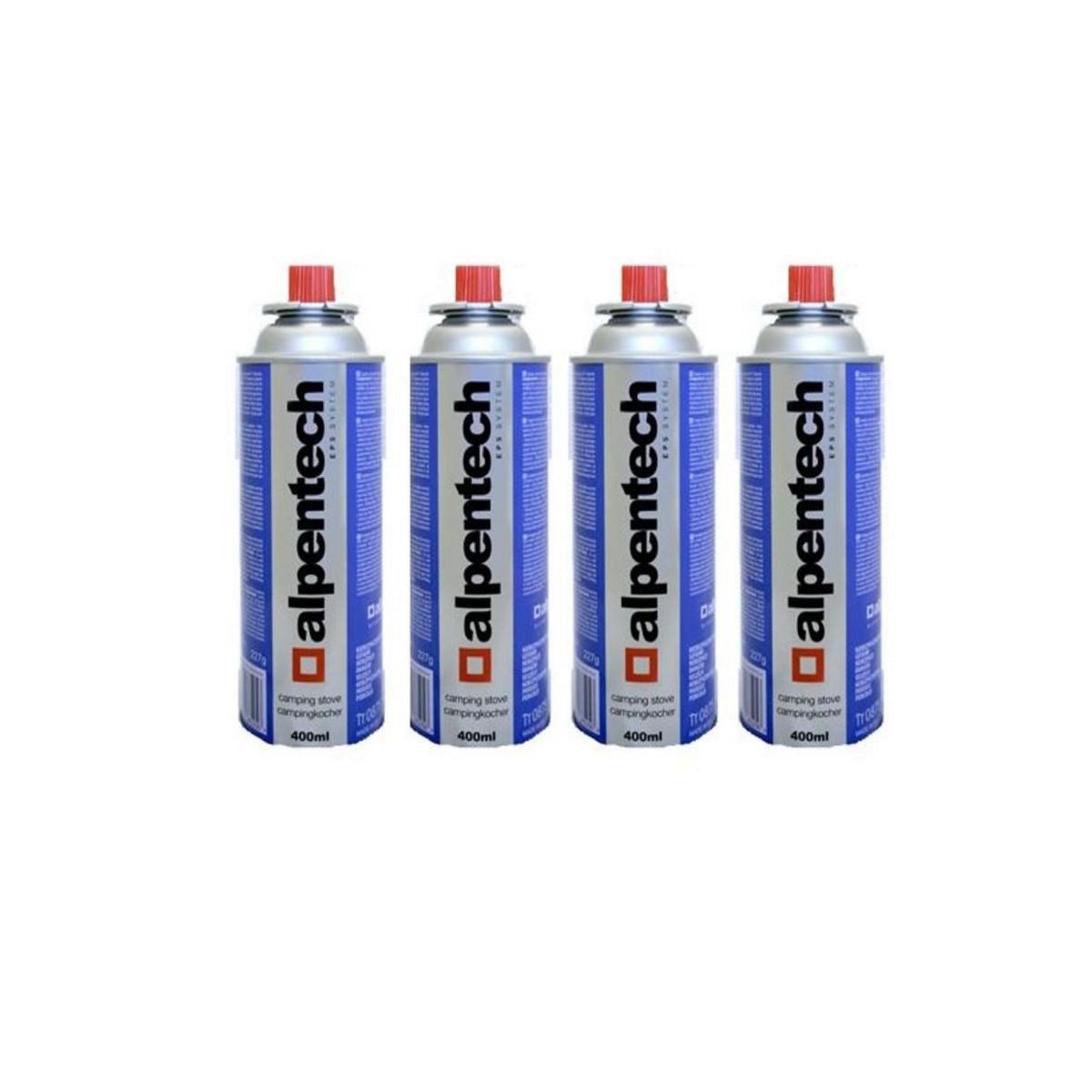 ALPENTECH Réchaud à gaz INOX 2200W MONT BLANC + 4 Cartouches de gaz Camping ALPEN