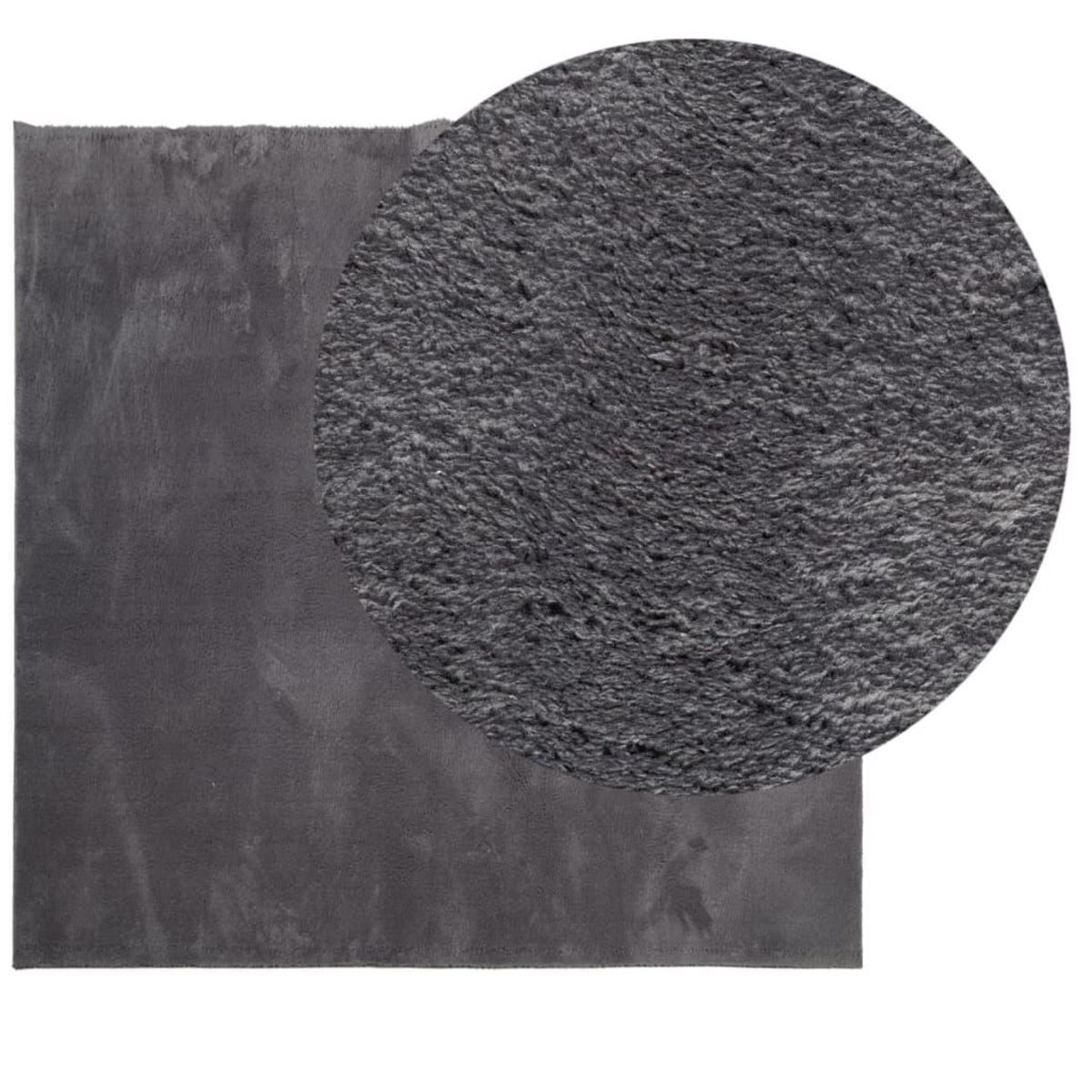 VIDAXL Tapis HUARTE a poils courts doux lavable anthracite 240x240 cm