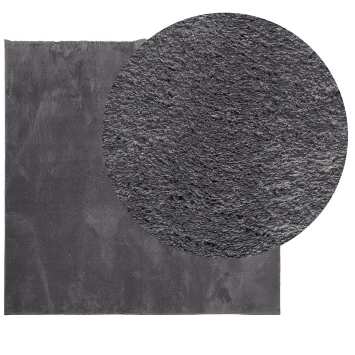 VIDAXL Tapis HUARTE a poils courts doux lavable anthracite 240x240 cm