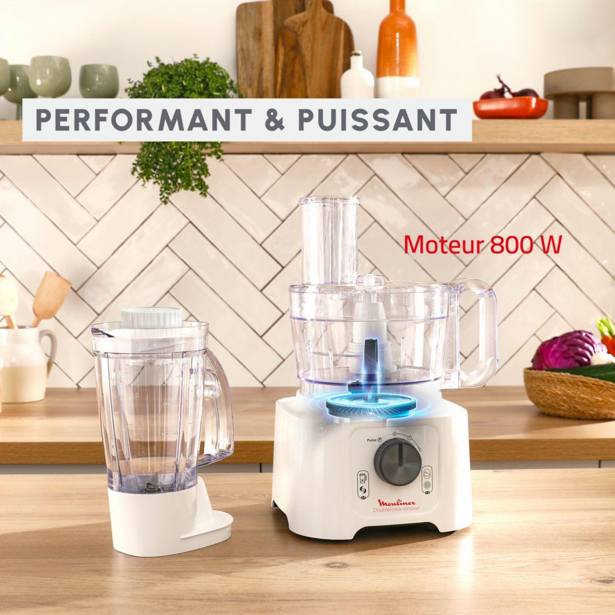Voir la diapositive 5 : MOULINEX Robot multifonction fp542111 double force compact blanc