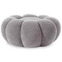 Voir la diapositive 2 : Paris Prix Pouf Design Fleur  Bouclette  61cm Gris