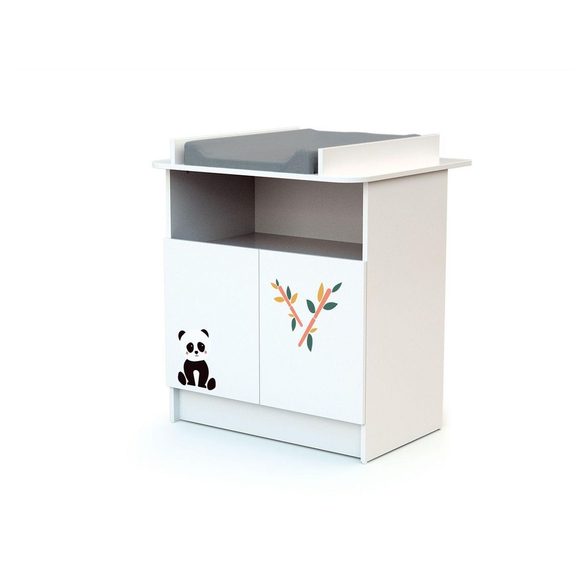 Commode à langer 2 Portes Panda Blanc