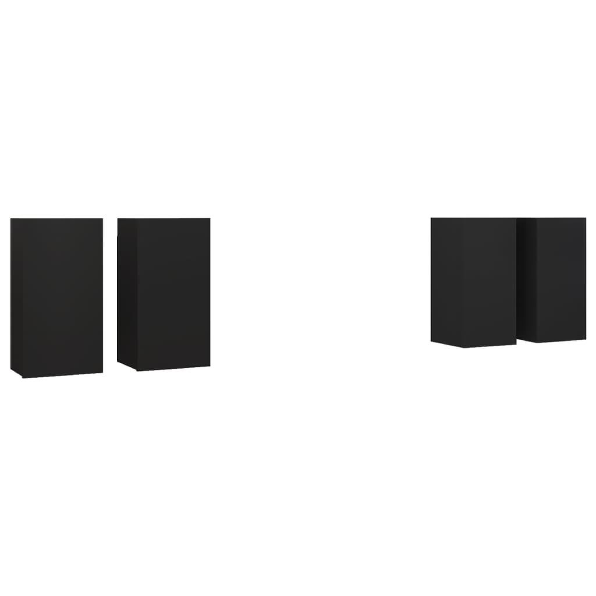 Voir la diapositive 2 : VIDAXL Meubles TV 4 pcs Noir 30,5x30x60 cm Bois d'ingenierie
