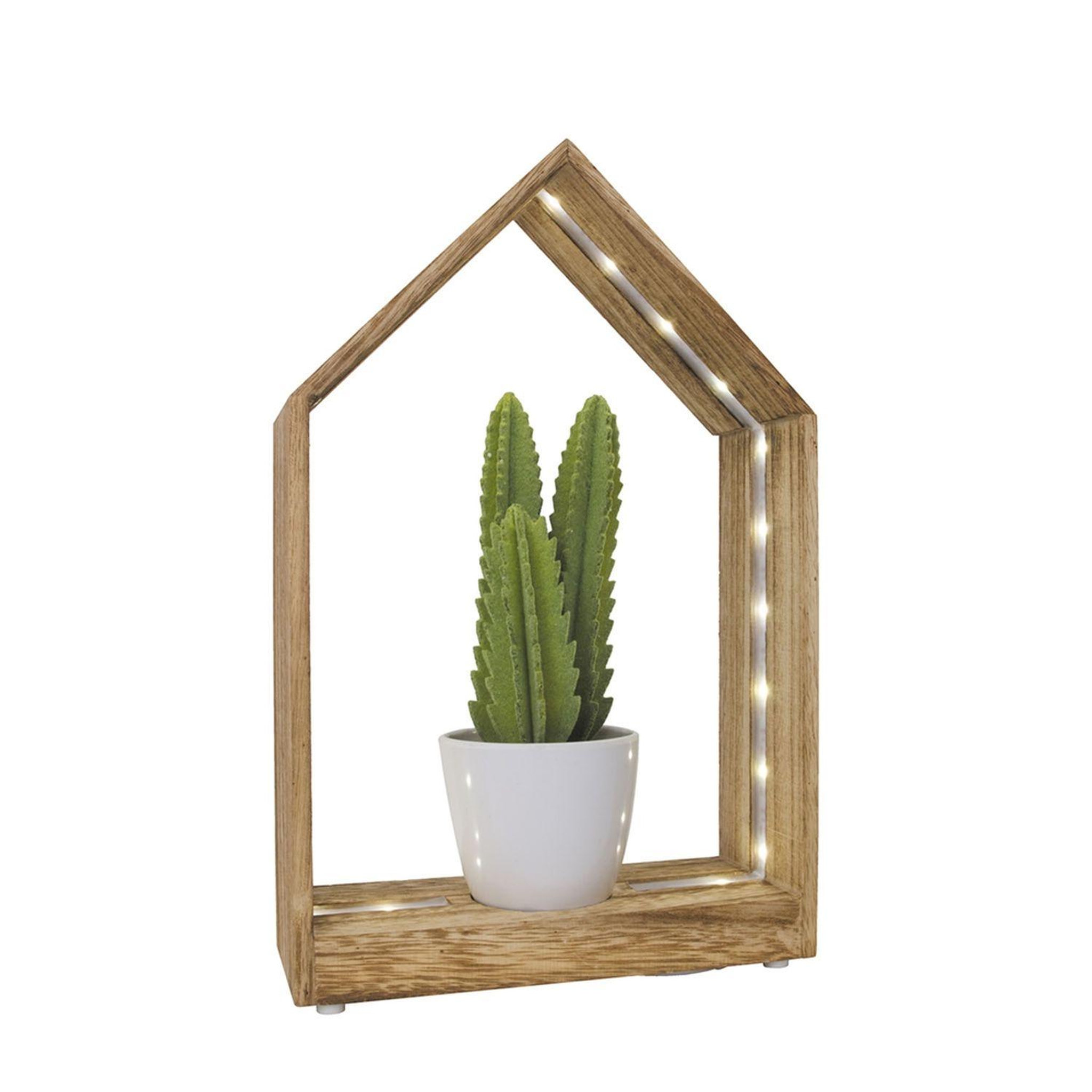 Voir la diapositive 3 : The Home Deco Factory Etagère décorative en bois et détails led l.20xh.31,50cm - marron
