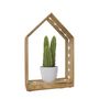 Voir la diapositive 3 : The Home Deco Factory Etagère décorative en bois et détails LED L.20xH.31,50cm - Marron