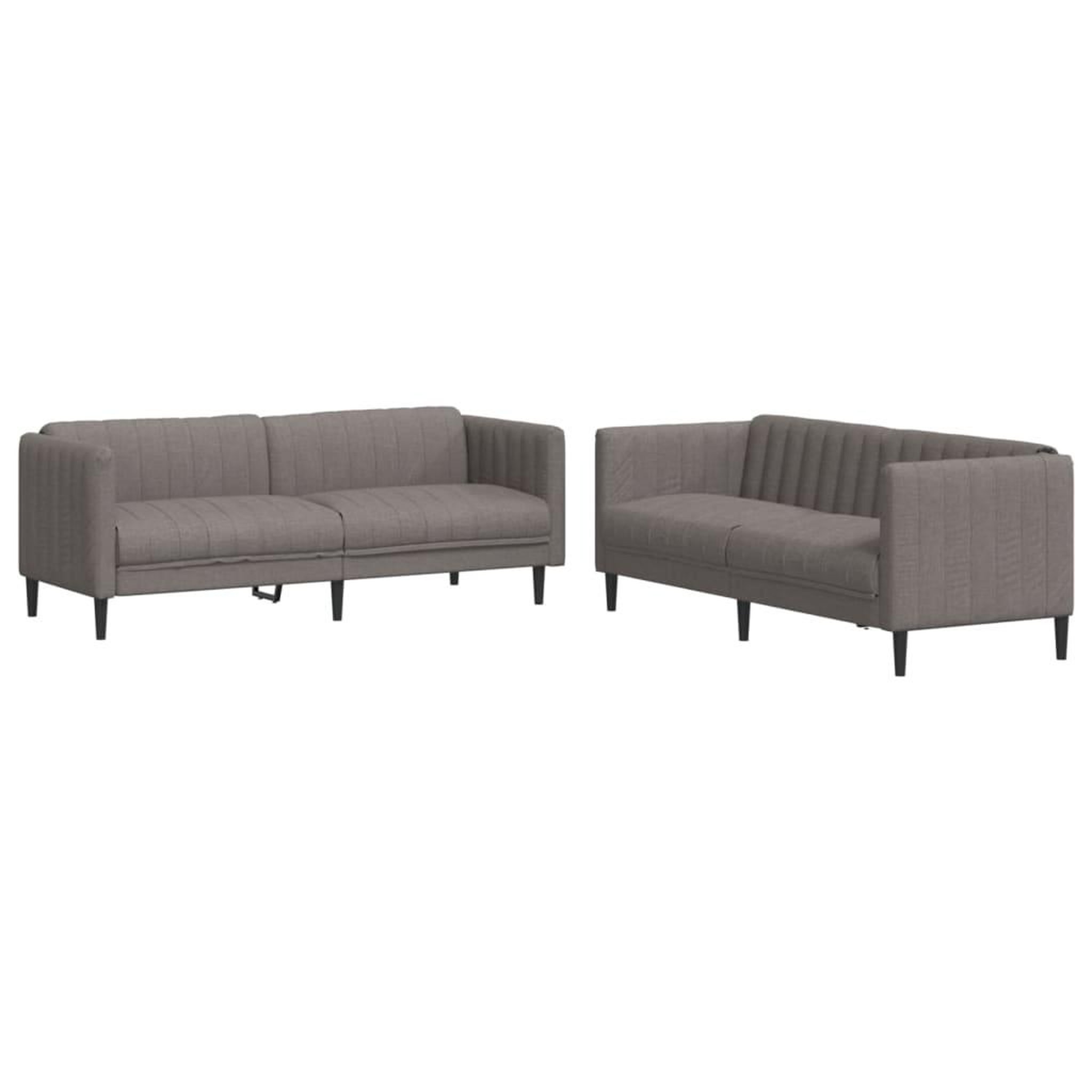 Voir la diapositive 2 : VIDAXL Ensemble de canapes 2 pcs taupe tissu