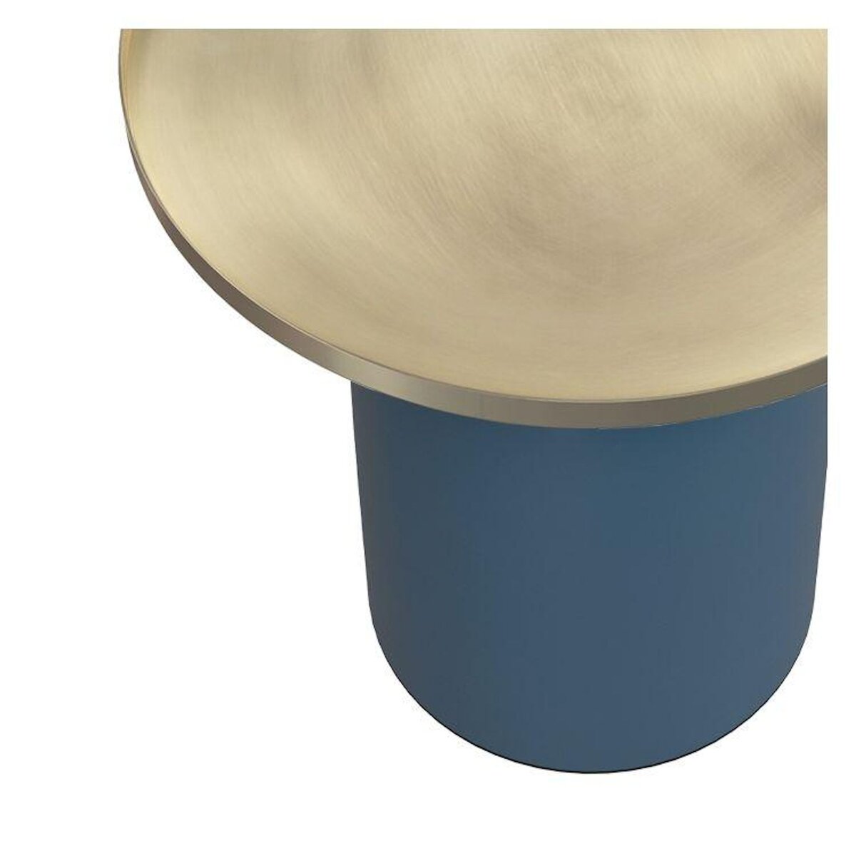 Rendez vous déco Table d'appoint ronde en métal bleu et laiton D45 cm - Lyne