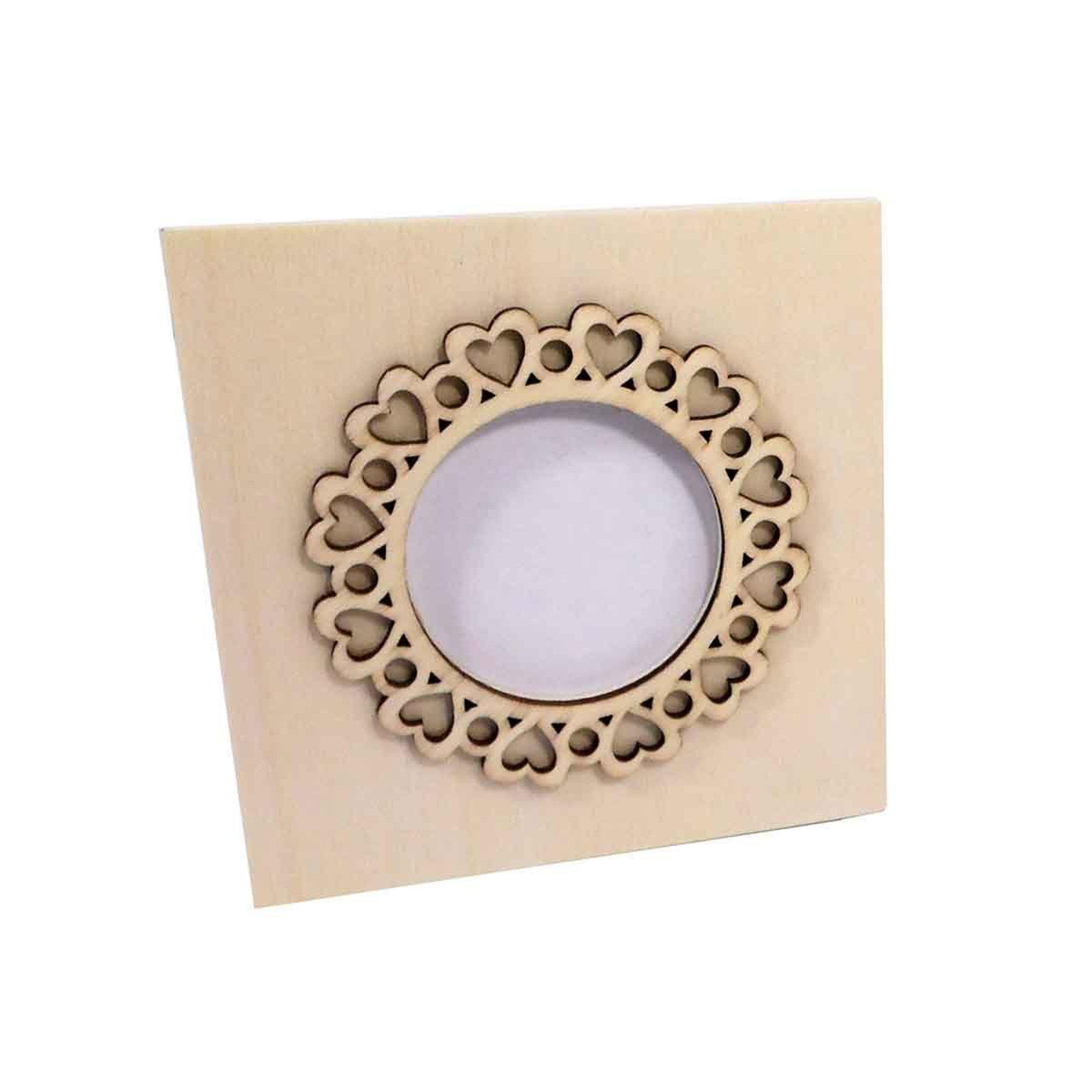 HOMEA Cadre à Personnaliser  Petits Coeurs  11x11cm Beige