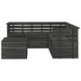 Voir la diapositive 3 : VIDAXL Salon palette de jardin 6 pcs Bois de pin massif Gris fonce