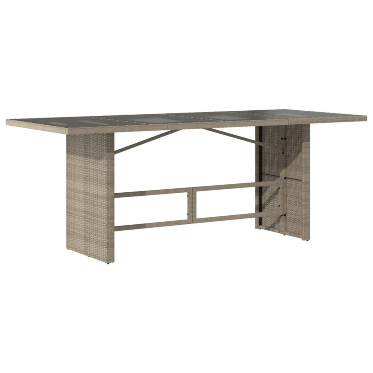 VIDAXL Table de jardin dessus en verre gris clair 190x80x74 cm