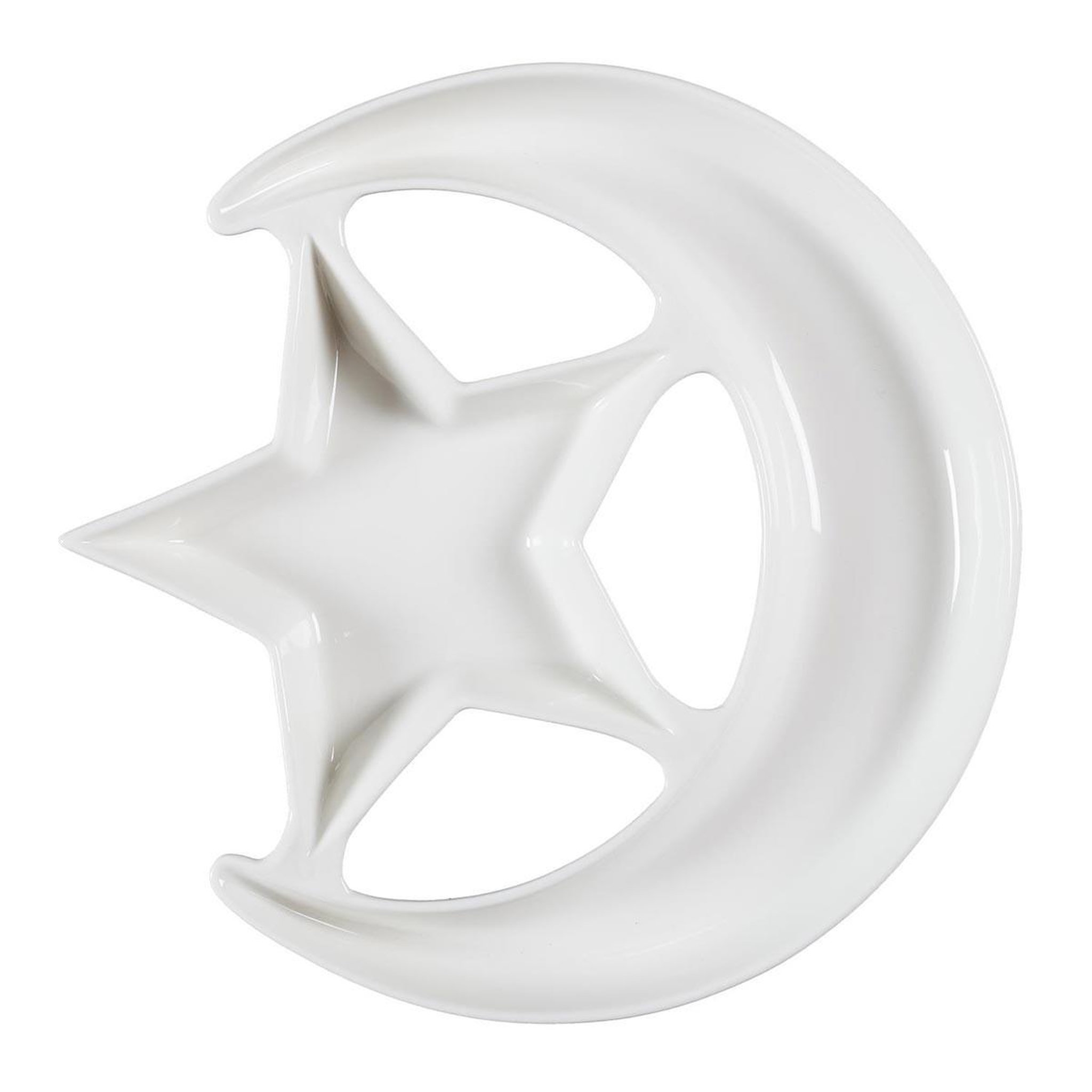The Home Deco Factory Plat de Présentation  Nuit Étoilée  25cm Blanc