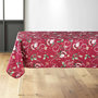 Voir la diapositive 3 : Douceur d'Intérieur Nappe rectangulaire antitache et infroissable imprimé Père Noël - L. 150 x l. 240 cm - Rouge