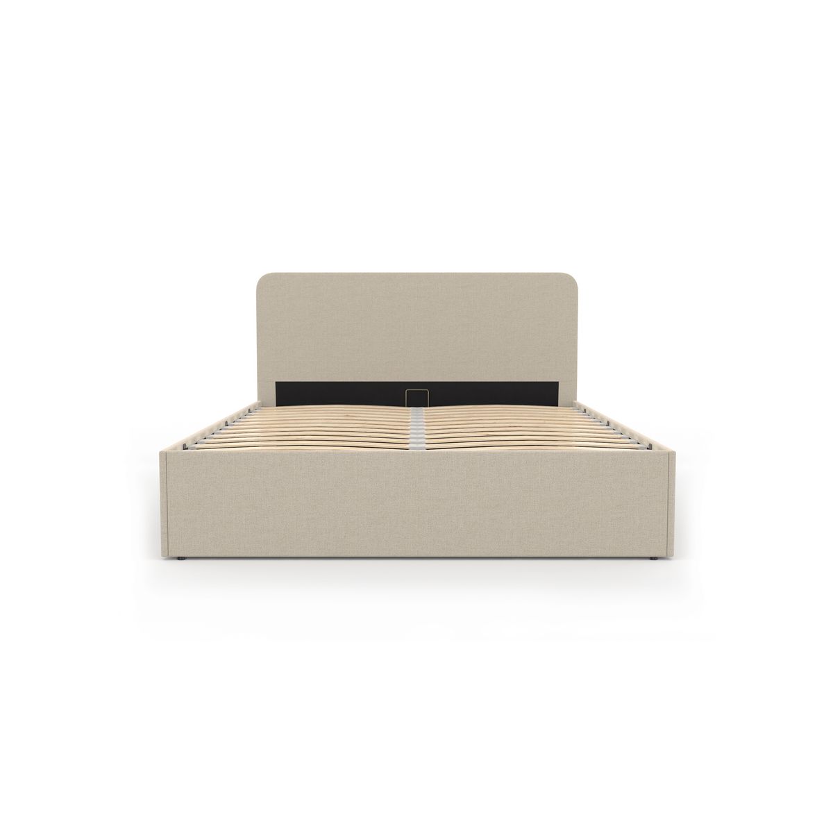 Lit coffre tissu avec sommier relevable 160x200 cm AMBRE