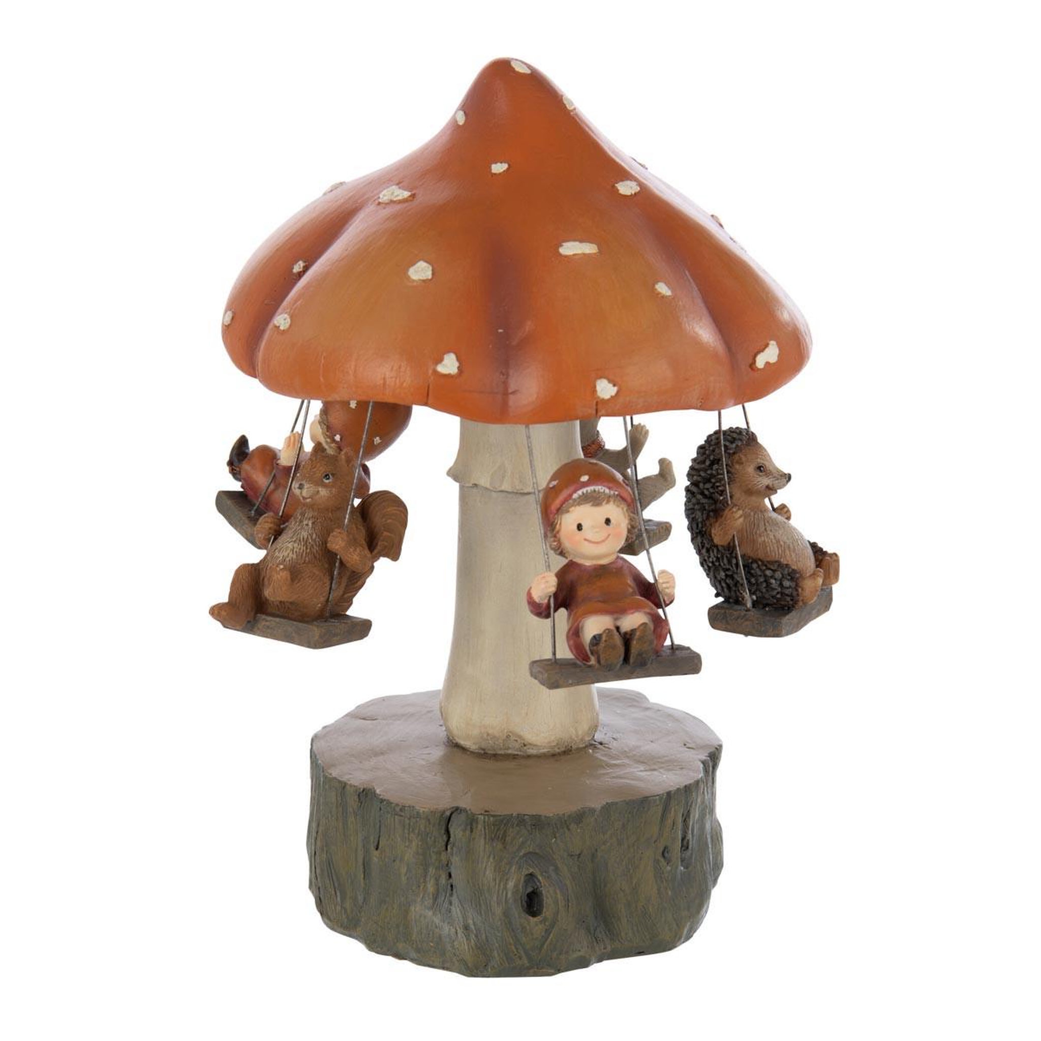 J-LINE Carrousel d'enfants  champignon  22cm multicolore