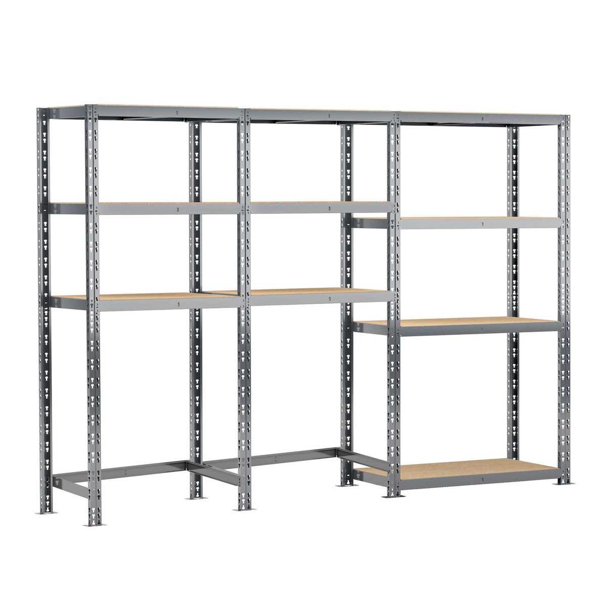 Concept rangement de garage MODULÖ STORAGE SYSTEME EXTENSION 3 étagères 10 plateaux longueur 240 cm