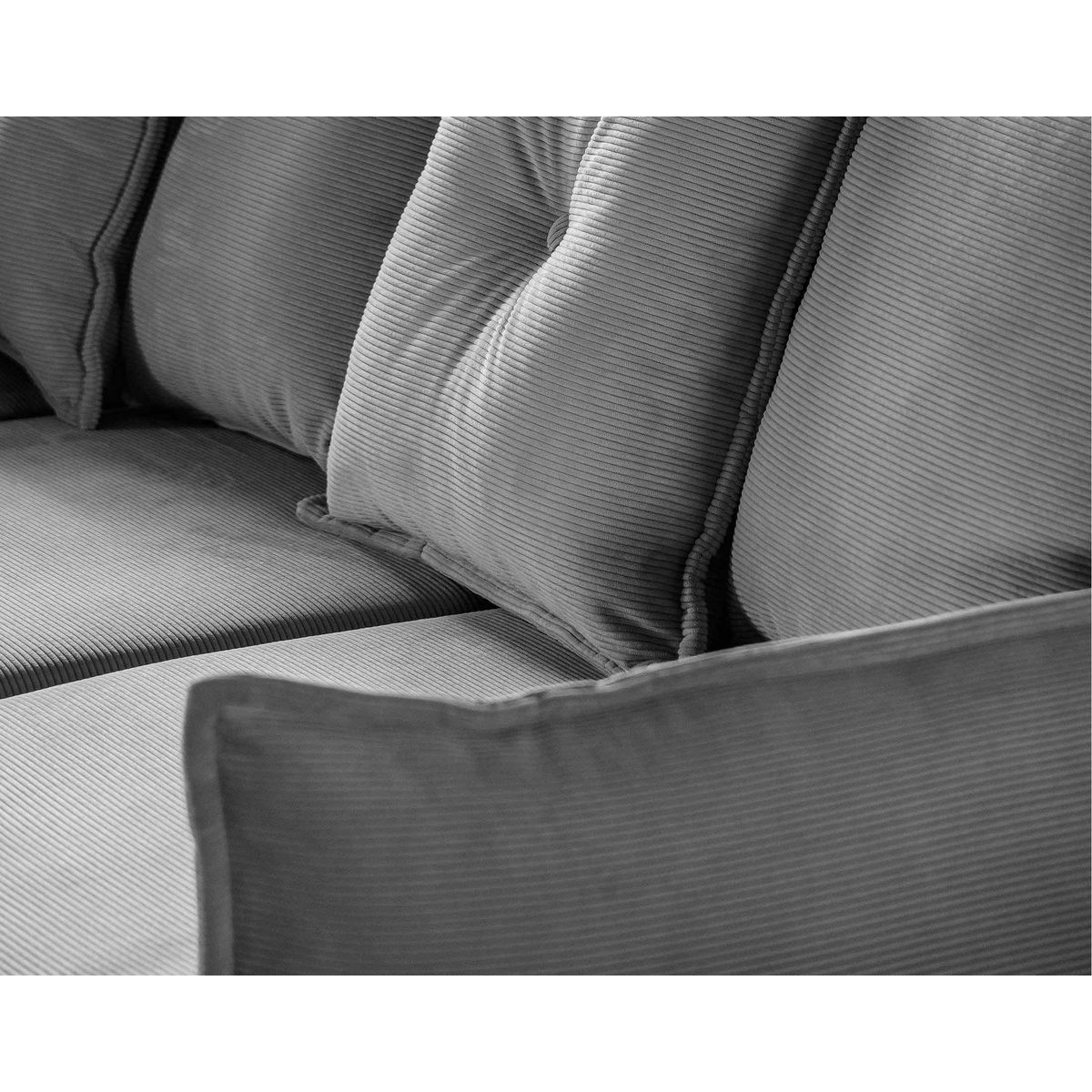 BEST MOBILIER Lena - canapé panoramique d'angle gauche 7 places - convertible avec coffre - en velours côtelé