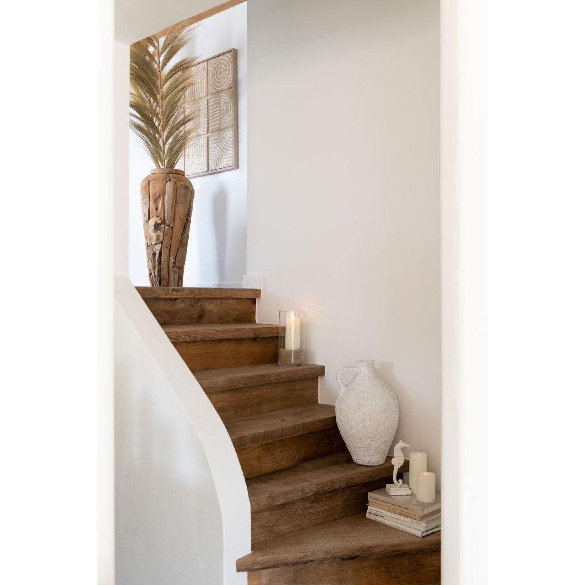 Voir la diapositive 4 : J-LINE Vase déco en teck  scot  92cm naturel